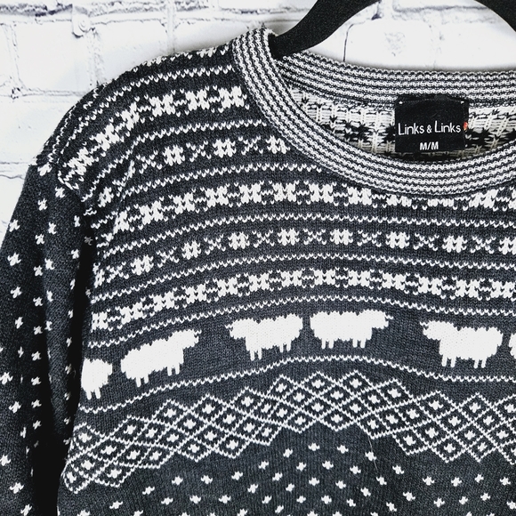 LINKS & LINKS | vintage sheep snow snowflake sweater - Picture 2 of 5